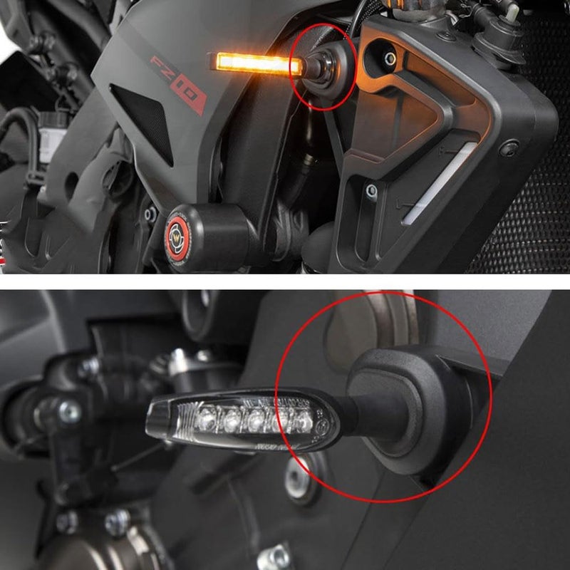 FREAXLL 4 Pcs Black Motorcycle Turn Signal Adapter Spacers for MT09 FZ 09 MT07 2014-2022 Tenere 700 2019-2021 MT-09 Tracer 900 XSR 900 YZFR3 R6 R7 2015 2017 2018 - Image 5